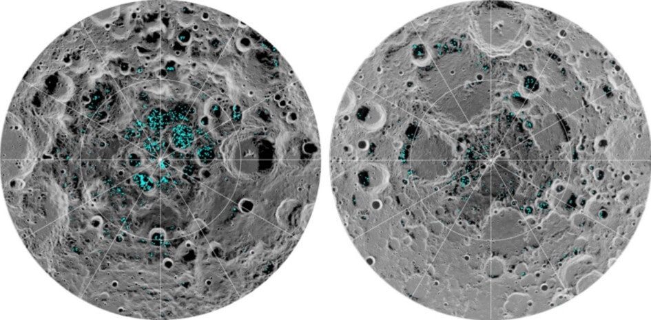 water on moon map