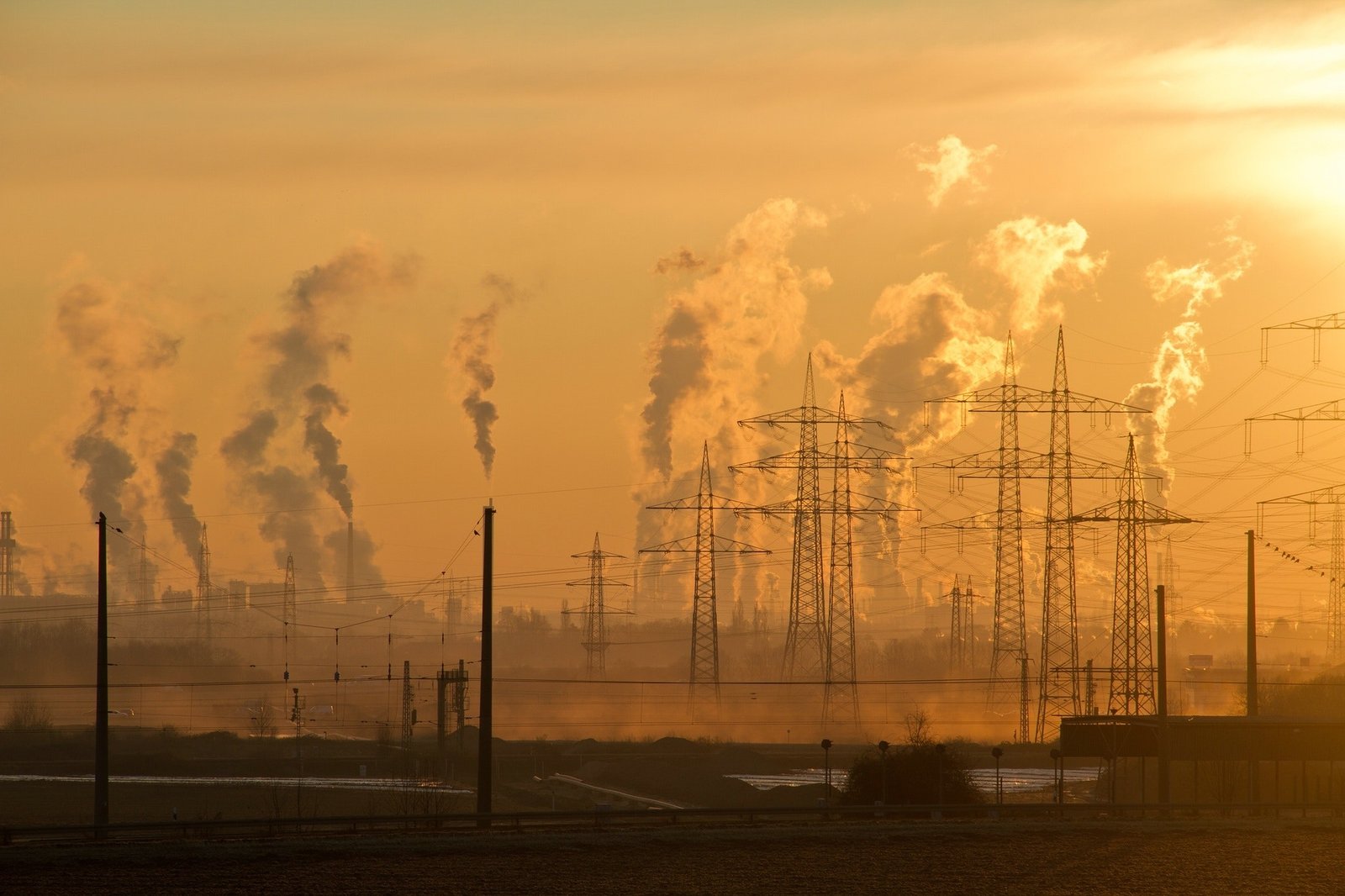 chimneys emitting gases