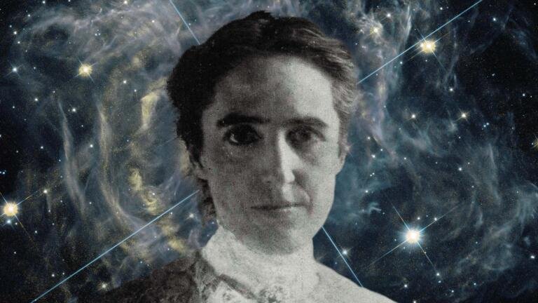 henrietta swan leavitt with a cepheid varible's image in her background