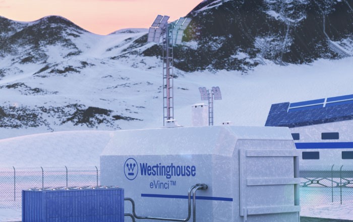 westinghouse microreactor amid snow and cold mountains