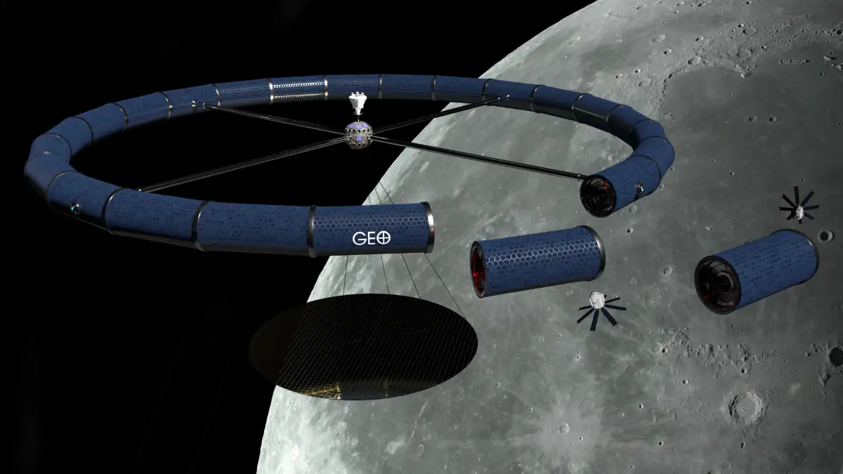 Assembly of the GE⊕-LPS in Lunar Orbit