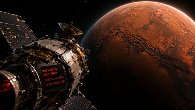 approaching surface of the mars in the point of view of a spacecraft